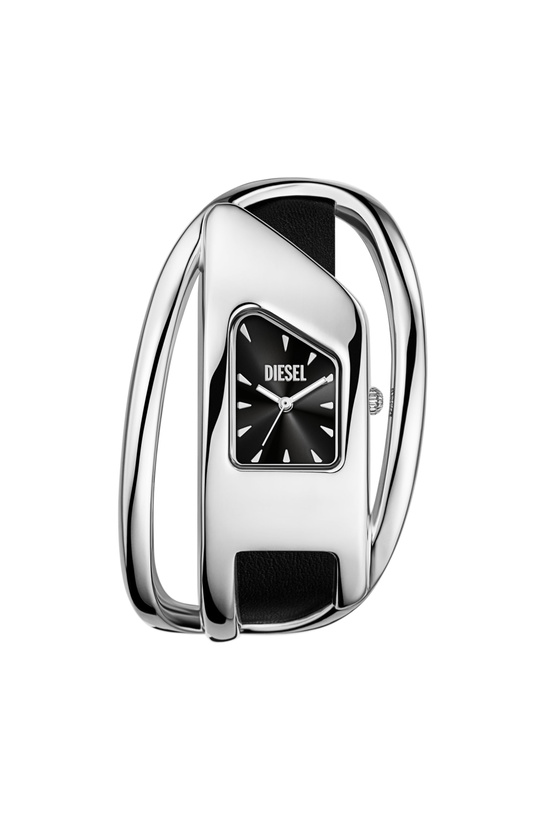 Photo: Diesel Wrap-D black leather watch - Timeframes Womens in Silver