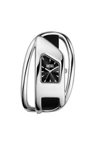 Diesel Wrap-D black leather watch - Timeframes Womens in Silver