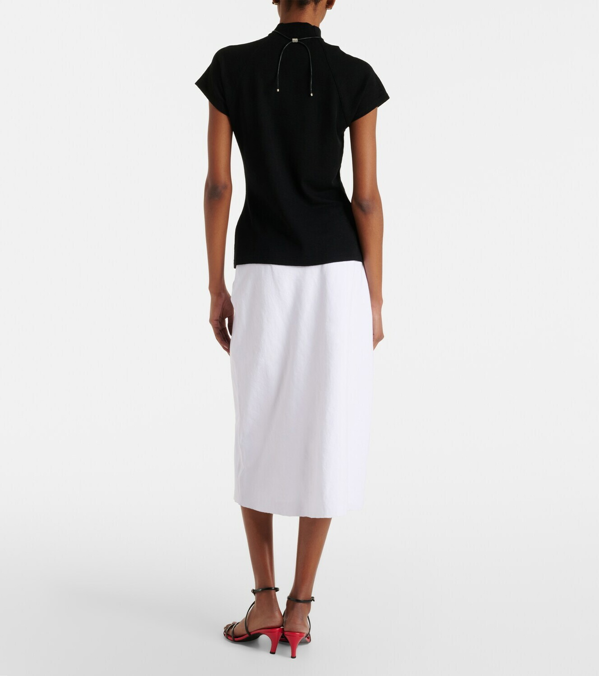Vince Easy linen-blend midi skirt