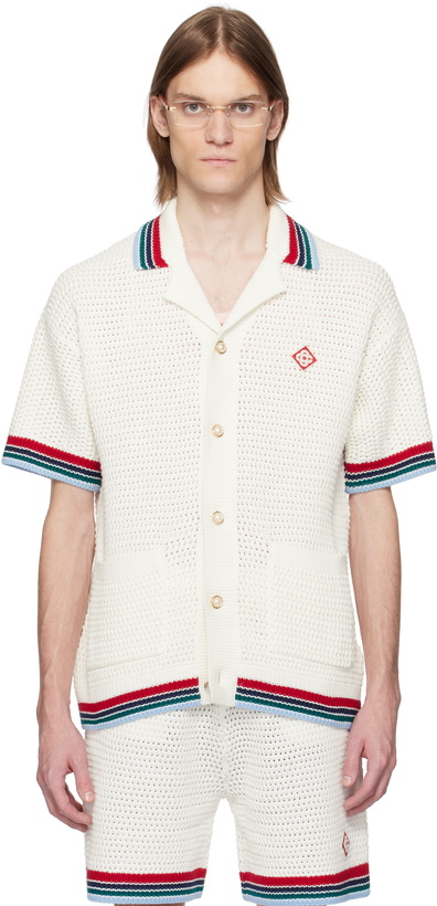 Photo: Casablanca White Gothic Crochet Shirt
