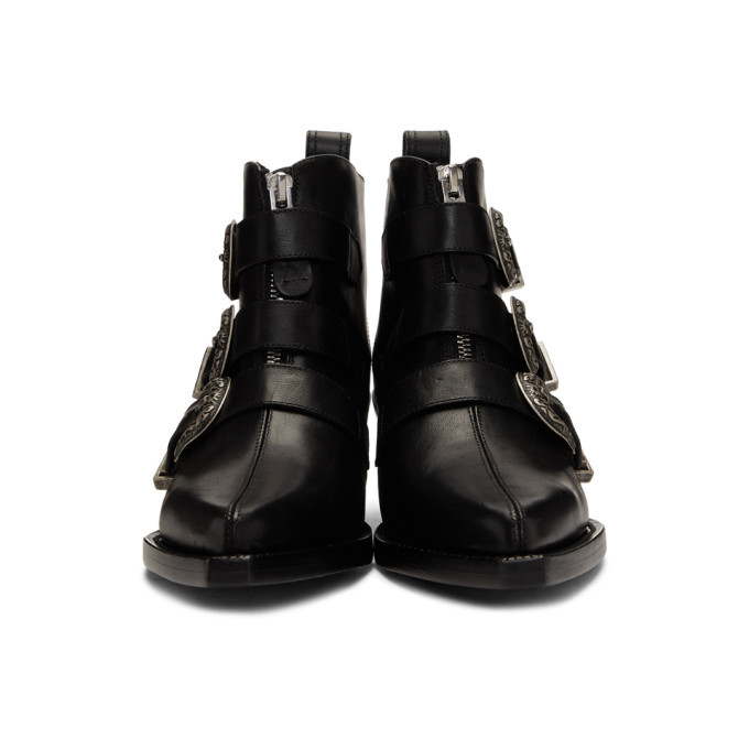 R13 Black Three Buckle Ankle Boots R13