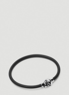 Skull Motif Cord Bracelet in Black