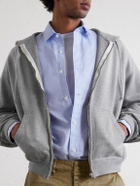 Auralee - Product Dyed Pima Cotton Zip-Up Hoodie - Gray