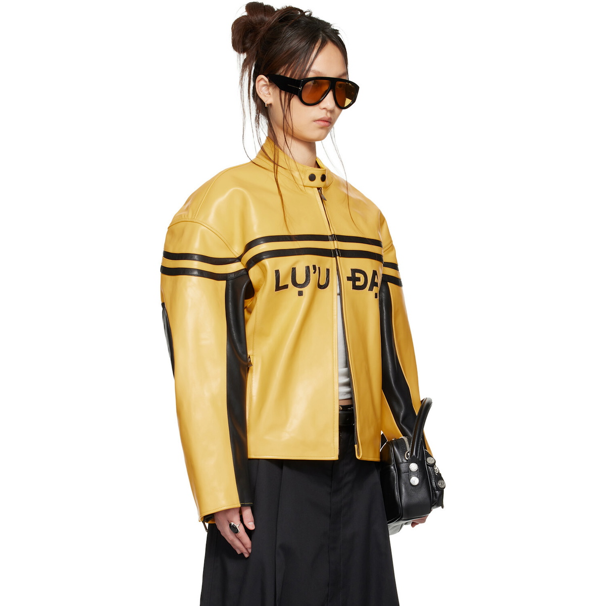 LU'U DAN BRUCE LEE x LỰU ĐẠN Yellow Legacy Moto L-D Leather Jacket