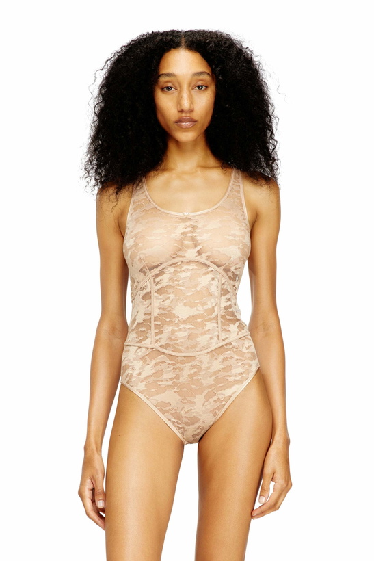 Photo: Diesel Nylon bodysuit with lace design - Bodysuits Womens in Pink