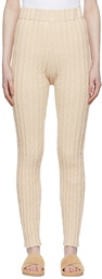 Lauren Manoogian Beige Cotton Lounge Pants