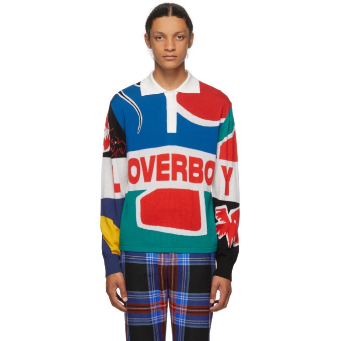 Photo: Charles Jeffrey Loverboy Multicolor Flag Rugby Polo