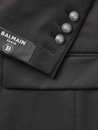 Balmain - Double-Breasted Wool-Twill Blazer - Black