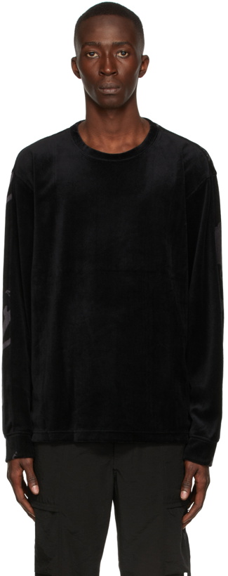 Photo: mastermind WORLD Black Velour Switching All-Over Long Sleeve T-Shirt