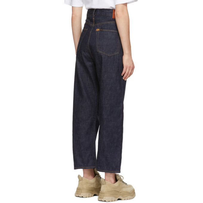 Chimala Navy Wide Tapered Selvedge Jeans