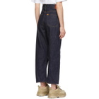 Chimala Navy Wide Tapered Selvedge Jeans