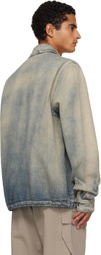 Rick Owens DRKSHDW Blue Concordians Concealed Zipfront Denim Jacket