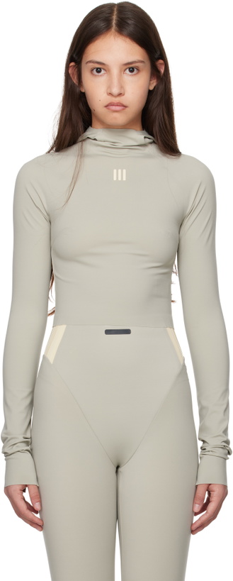 Photo: Fear of God Athletics Gray adidas Originals Edition Base Layer Crop Hoodie