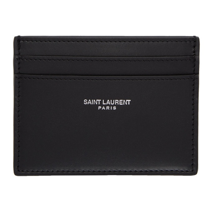 Photo: Saint Laurent Black Logo Card Holder