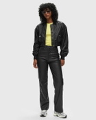 ROTATE Birger Christensen Cropped Braided Jacket Black Womens Bomber Jacket