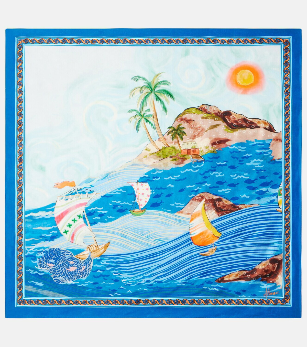 Alémais Printed silk twill scarf