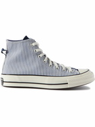 Converse - Chuck 70 Striped Canvas High-Top Sneakers - Blue