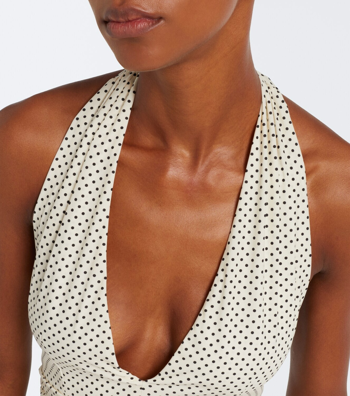 Hunza G Polka-dot halterneck crop top