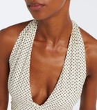 Hunza G Polka-dot halterneck crop top