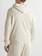 Brunello Cucinelli - Ribbed Cotton Zip-Up Hoodie - White