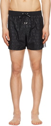 Balmain Black Printed Swim Shorts