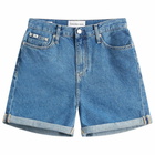 Calvin Klein Women's Mom Short in Denim Medium