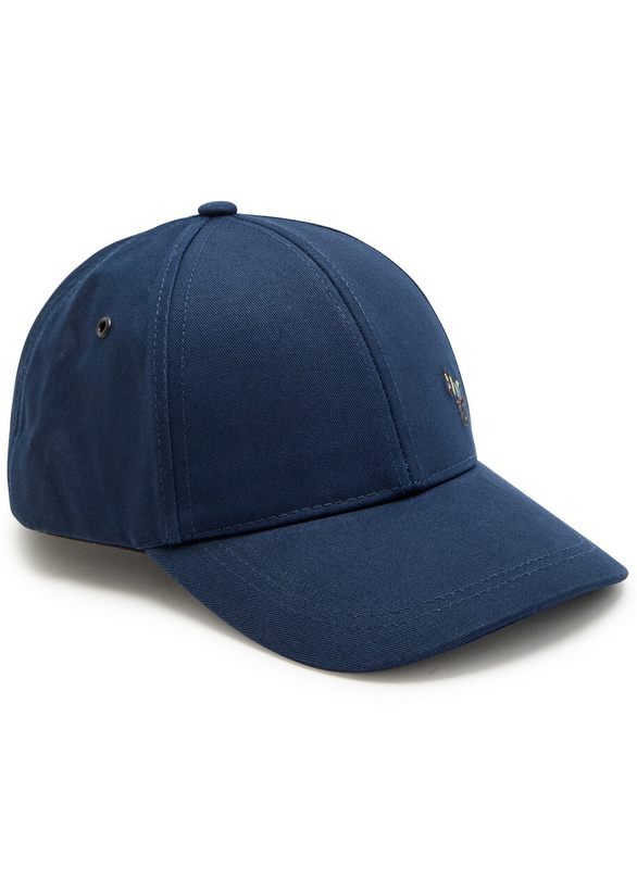 Photo: Paul Smith Zebra-embroidered Cotton cap - Blue - One Size