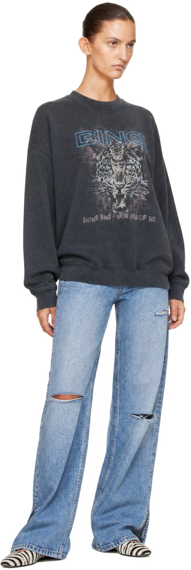 ANINE BING Gray Miles Leo Muse Sweatshirt