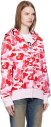 BAPE Pink ABC Camo Shark Full Zip Hoodie