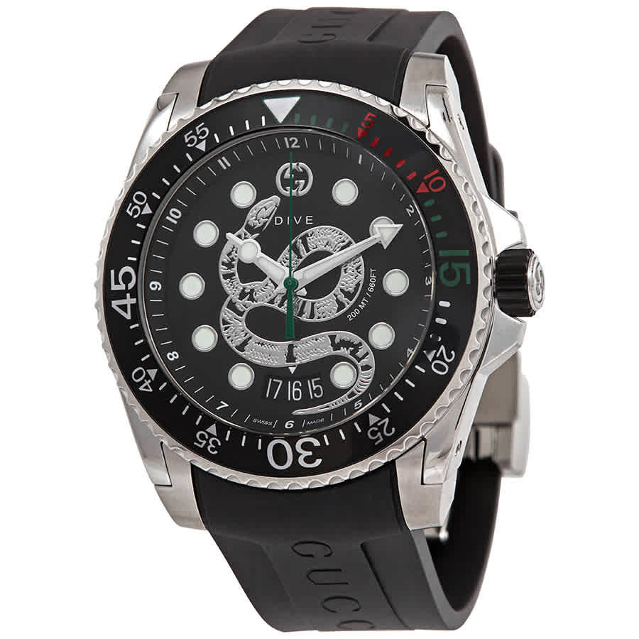 GUCCI Dive ブラック ラバーベルト 200M防水(45mm) GUCCI Dive ブラック ラバーベルト 200M防水(45mm)