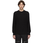 rag and bone Black Aran Crewneck Sweater