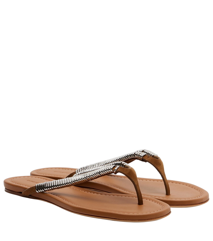 Photo: Christopher Esber Frida embellished suede thong sandals
