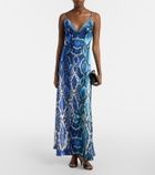 Camilla Animal-print silk slip dress