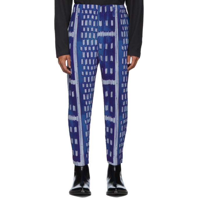 Photo: Homme Plisse Issey Miyake Blue Ikat Pleated Trousers