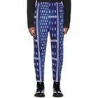 Homme Plisse Issey Miyake Blue Ikat Pleated Trousers