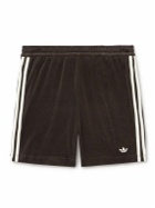 adidas Consortium - Wales Bonner Straight-Leg Striped Cotton-Blend Fleece Shorts - Brown