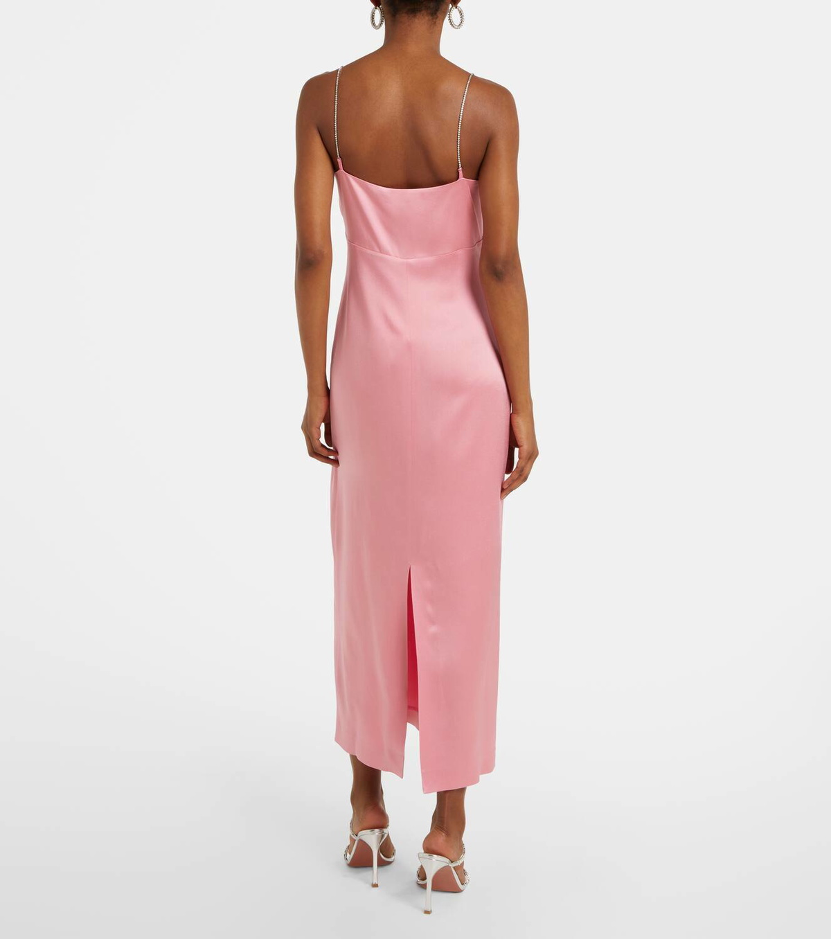 Blumarine Envers embellished satin midi dress