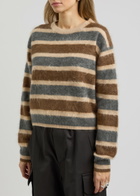 Guest In Residence Grizzly Striped Brushed Cashmere Jumper Brown