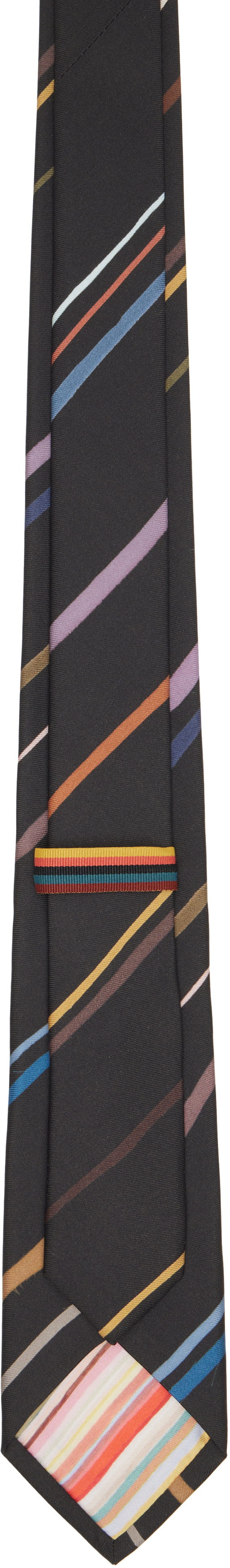 Paul Smith Gray Diagonal 'Painted Stripe' Tie