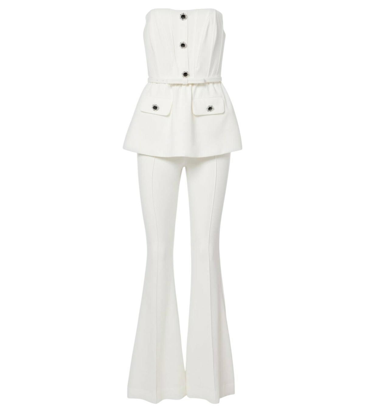 Self-Portrait Bridal embellished crêpe jumpsuit Self-Portrait