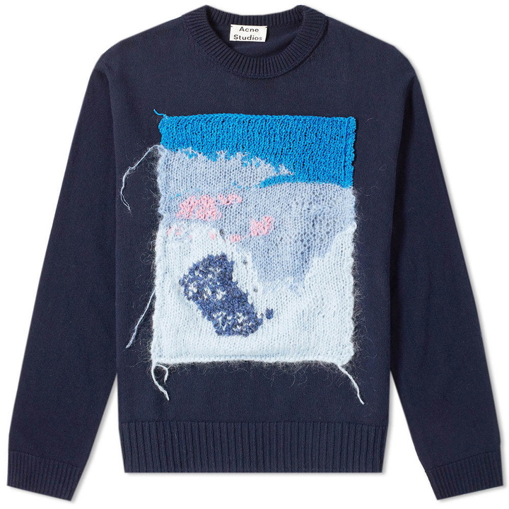 Photo: Acne Studios Knit Panel Sweat Blue