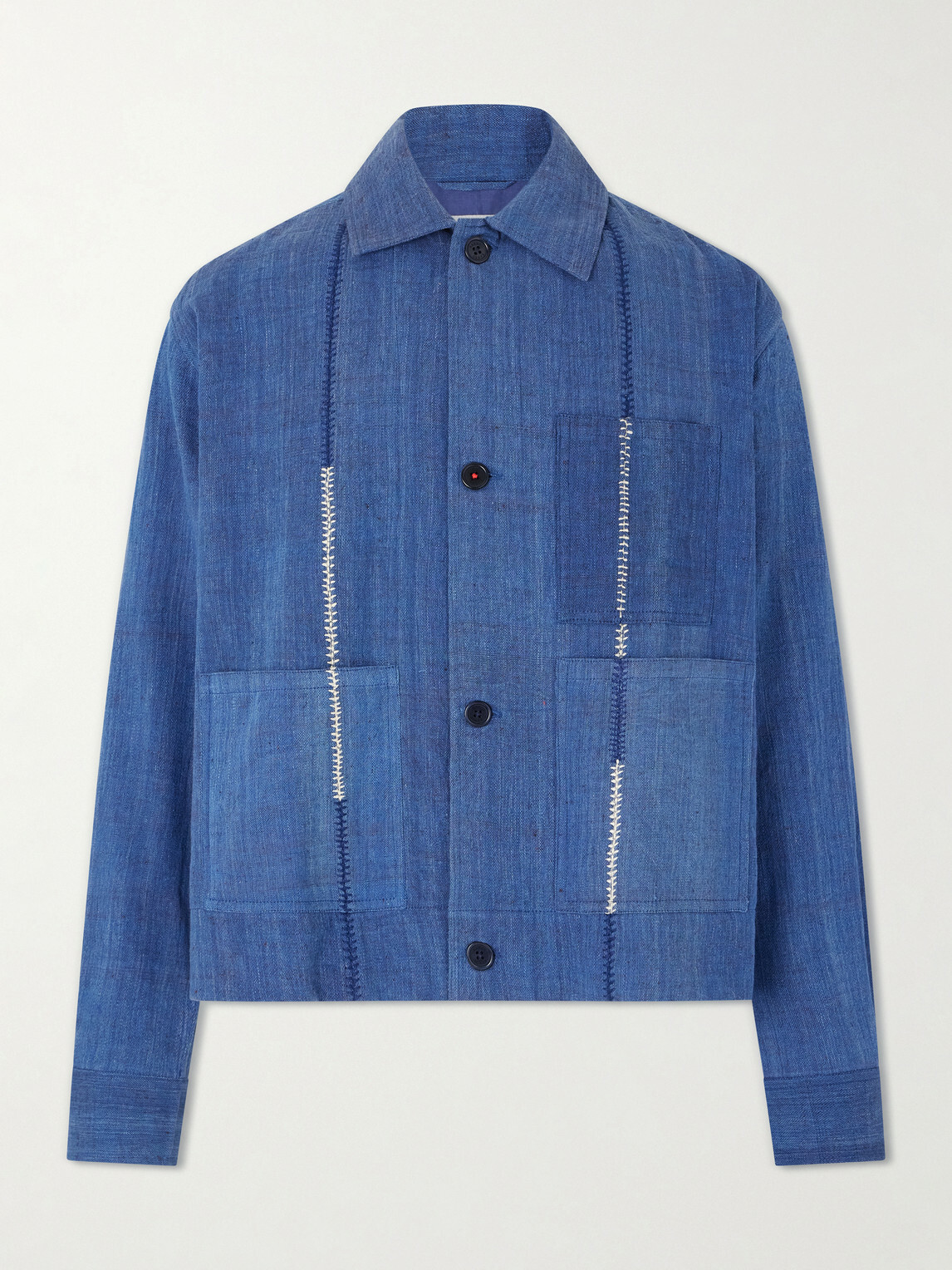 Kardo - Bodhi Cotton-Jacquard Jacket - Blue