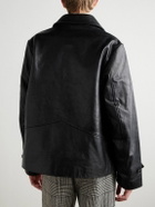 BODE - Continental Cropped Leather Jacket - Black
