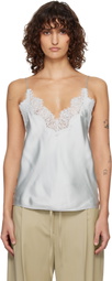 Róhe Blue Lace Silk Camisole