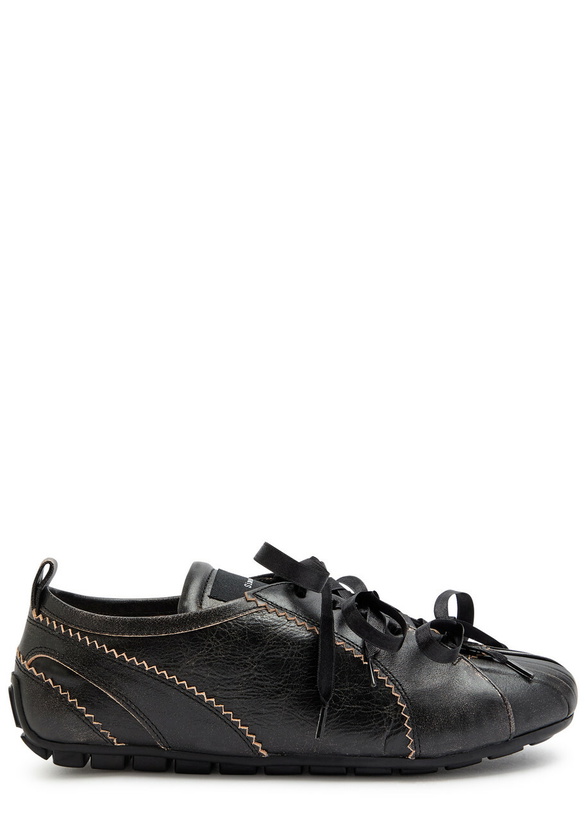 Photo: Simone Rocha Ballerina Grip Leather Sneakers Dark Brown
