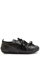 Simone Rocha Ballerina Grip Leather Sneakers Dark Brown