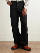 Burberry - Straight-Leg Cotton-Twill Trousers - Black