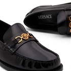 Versace Women's Medusa Head Loafer Shoes in Black Versace Gold