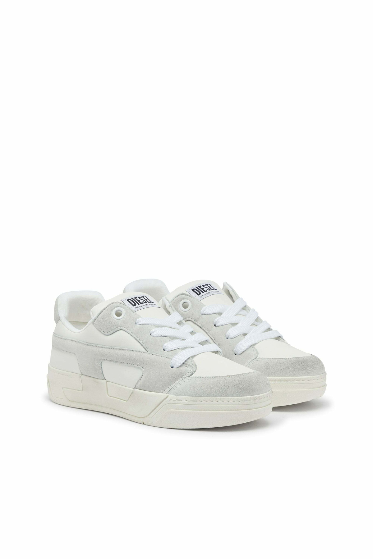 Diesel S-D-Ollie - Distressed sneakers in leather and suede - Sneakers Mens in White