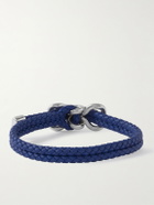 Bottega Veneta - Braided Leather and Sterling Silver Bracelet - Blue
